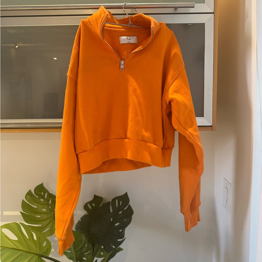 Aritzia Orange Half-Zip Sweatshirt